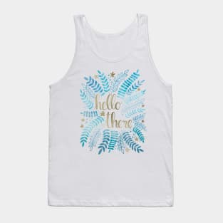 Hello There - Navy Blue & Gold Tank Top